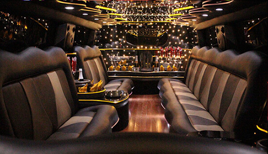 Hummer limo interior with leather seats